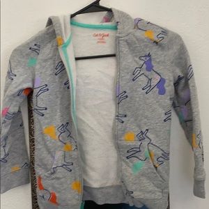 Size 6/6x Unicorn fleece lined jacket for girls